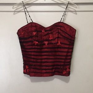 Red and Black Beaded Corset